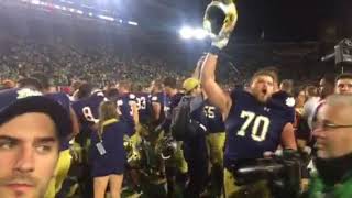 Notre Dame Alma Mater and Fight Song following victory over USC [upl. by Fablan389]