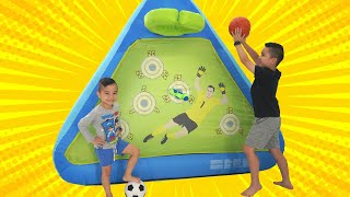 Inflatable Soccer Basketball Challenge Fun CKN [upl. by Lak405]