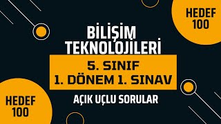 Bilişim Teknolojileri 5 sınıf 1 Dönem 1 Sınav  Açık uçlu sorular [upl. by Idarb]