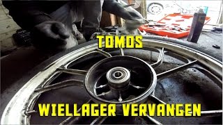 Tomos wiellager vervangen  Tomos wheel bearing replacement [upl. by Adikam]