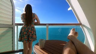 MORE DECK SPACE with an quotObstructed Balconyquot  Brilliance of the Seas Balcony ROOM TOUR 8008 [upl. by Arnst628]