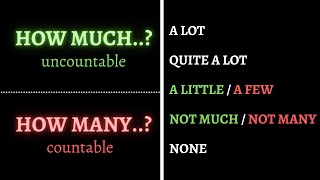 How much or How manyQuantifiersCountable amp Uncountable nouns Class 16 [upl. by Neemsay122]