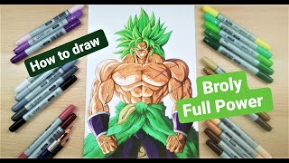 How to Draw Broly Full Power from Dragonball Super  Drawing Tutorial [upl. by Lucho831]