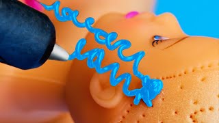 25 GLUE GUN AND 3D PEN HACKS  Easy DIY Doll Remakes [upl. by Graf]