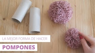 Como hacer POMPONES de LANA FÁCIL y RÁPIDO  La MEJOR forma de hacer POMPONES [upl. by Kalbli]