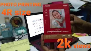 PHOTO PRINTING  CANON G2000  4R Size Photo Glossy Photo Paper [upl. by Sonnnie]