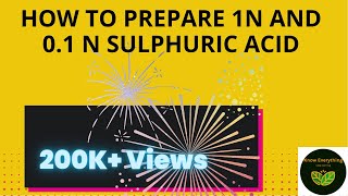 HOW TO PREPARE 1N AND 01 N SULPHURIC ACID H2SO4 [upl. by Huff102]