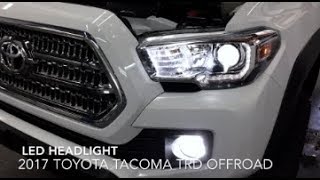 20162020 Toyota Tacoma LED Bulb Headlight Installation  Stock Versus OEM Halogen amp Review [upl. by Reiners]