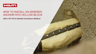 HOW TO install adhesive anchor into hollow block [upl. by Nessim245]