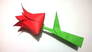 Tulipán de Papel  Origami Tulip [upl. by Amarillis703]