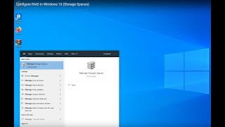 Configure RAID in Windows 10 Storage Spaces [upl. by Atikkin]