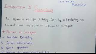 Introduction to switchgear  power system  hindi [upl. by Jauch161]