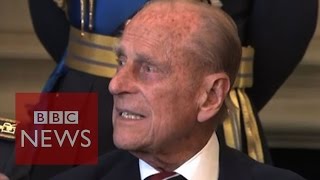 Prince Philip swears during photocall  BBC News [upl. by Eehc744]