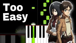 「Shinzou wo Sasageyo」Attack on Titan  EASY Piano Tutorial [upl. by Nossyla]