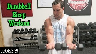 Intense 5 Minute Dumbbell Bicep Workout [upl. by Rebmit]