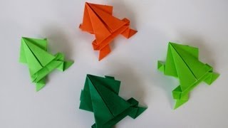 How to Fold an Origami Jumping Frog  Rana Saltarina [upl. by Adnilec]