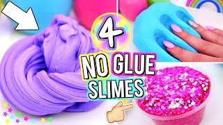 4 Easy DIY Slimes WITHOUT GLUE How To Make The BEST SLIME WITH NO GLUE [upl. by Ikkaj218]