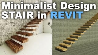 Minimalist Stair Design in Revit Tutorial [upl. by Jolyn858]