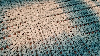 Corded Shells Square Blanket Crochet Tutorial [upl. by Laurin849]