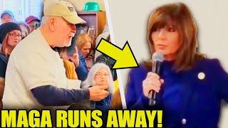 MAGA Congresswoman ABANDONS Town Hall When CONFRONTED By VETERAN [upl. by Klemm]