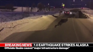 Alaska Earthquake 70 magnitude quake tsunami warning in Anchorage  ABC News [upl. by Eenolem]