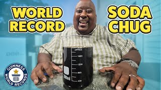 Fastest 2L SODA CHUG with Badlands  Guinness World Records [upl. by Drofnas]