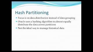 Hash Partitioning in Oracle [upl. by Anytsirk]