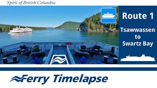 BC Ferries  Tsawwassen to Swartz Bay Route 1  Timelapse [upl. by Massab56]