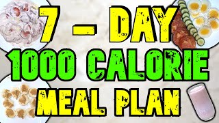 7  Day 1000 Calorie Meal Plan [upl. by Onitsirc790]