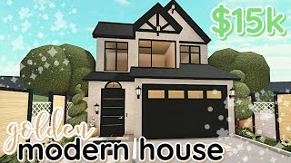 Gold 15k Bloxburg Modern House Build 2 Story WITH VOICE [upl. by Volding936]