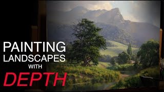 How to paint LANDSCAPES with DEPTH  Atmospheric PERSPECTIVE [upl. by Laoj]