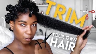 DETAILED  How To Trim Your Own Hair  Natural Hair  Naptural85 [upl. by Kanter]