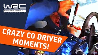 WRC Top 10 CRAZY CoDriver Moments Funny rally onboard compilation about rally co drivers [upl. by Kilam]