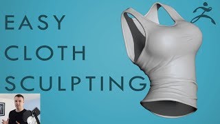 How to SCULPT CLOTH the EASY WAY  Zbrush Tutorial [upl. by Kern]