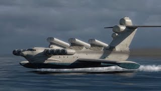 Lunclass Ekranoplan Launching a P270 Moskit [upl. by Ialokin]