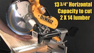 Capacity  DWS780 12quot Double Bevel Sliding Compound Miter Saw [upl. by Ecydnarb]