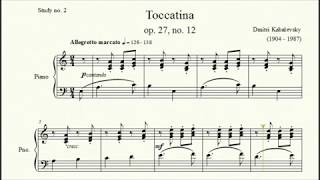 Study no 2 Toccatina op 27 no 12  Dmitri Kabalevsky  Piano StudiesEtudes 6 [upl. by Esilehs]