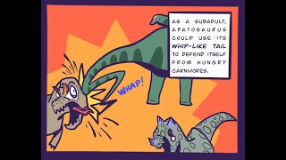 Dinosaur Facts Apatosaurus Vs Tyrannosaurus Rex Dinosaur Comic Dub Jurassic World Comic Dub [upl. by Yort332]