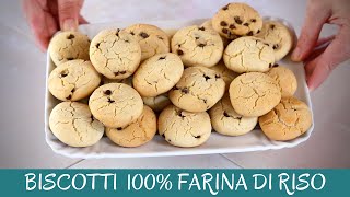 BISCOTTI GOCCIOLE 100 FARINA DI RISO Ricetta Facile e Senza Glutine  Gluten Free Cookies [upl. by Bores156]