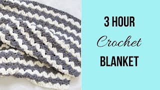 3 Hour Crochet Blanket Fastest and Easiest [upl. by Kenny829]