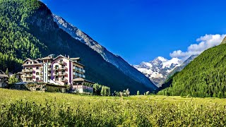 Bellevue Hotel amp Spa Aosta Valley Italian Alps full tour SPECTACULAR location [upl. by Imeon]