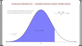 Normalverteilung Wahrscheinlichkeit berechnen  Mathago [upl. by Hairam294]