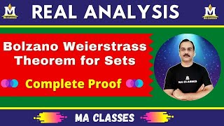 Bolzano Weierstrass Theorem for Sets  Complete Proof  Real Analysis  MA CLASSES [upl. by Aon]