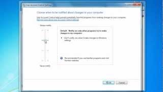 How to Turn Off On or Changing UAC User Account Control Settings [upl. by Rtoip236]