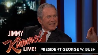 Jimmy Kimmels FULL INTERVIEW with President George W Bush [upl. by Enelegna]