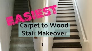 Stair Makeover EASY Remodel DIY [upl. by Ruprecht]