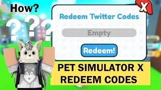 Roblox HOW TO REDEEM CODES PETS SIMULATOR X 2021 [upl. by Eahsed]