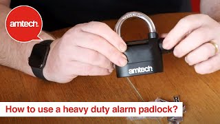 How To Use The Amtech Heavy Duty Alarm Padlock [upl. by Delmore653]