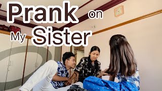 she got pranked 🥴🤣🤣  Prank on my sister by Amandancerreal and khushboo  funny prank 😆🤣🤣 [upl. by Bowra]