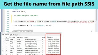 02 Get the file name from file path in SSIS and insert into SQL table  SSIS real time scenarios [upl. by Klump400]